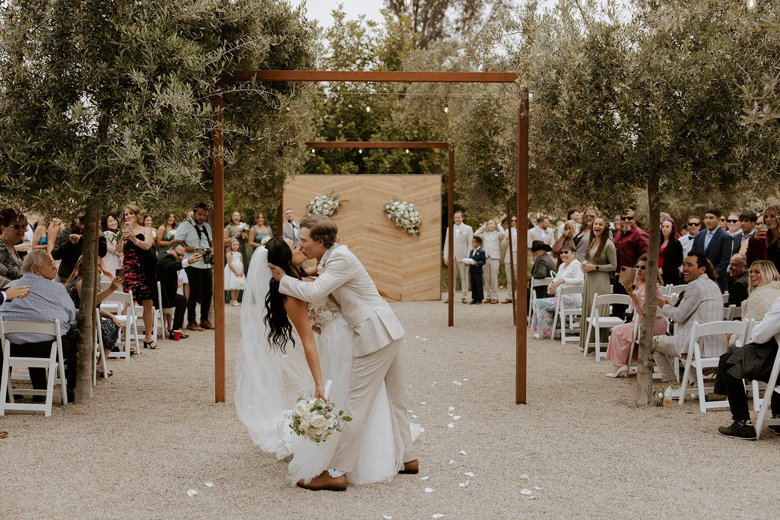 Bride and groom at their ceremony