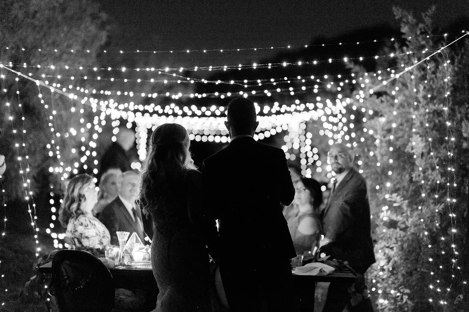 Wedding dance floor at night