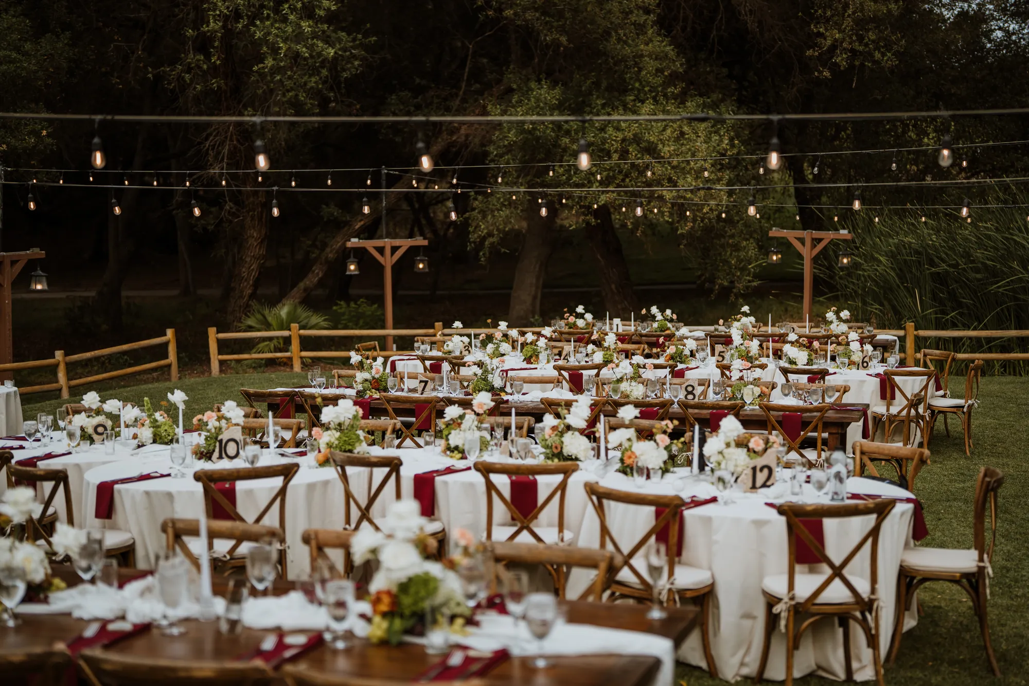 Vineyard wedding reception in Temecula