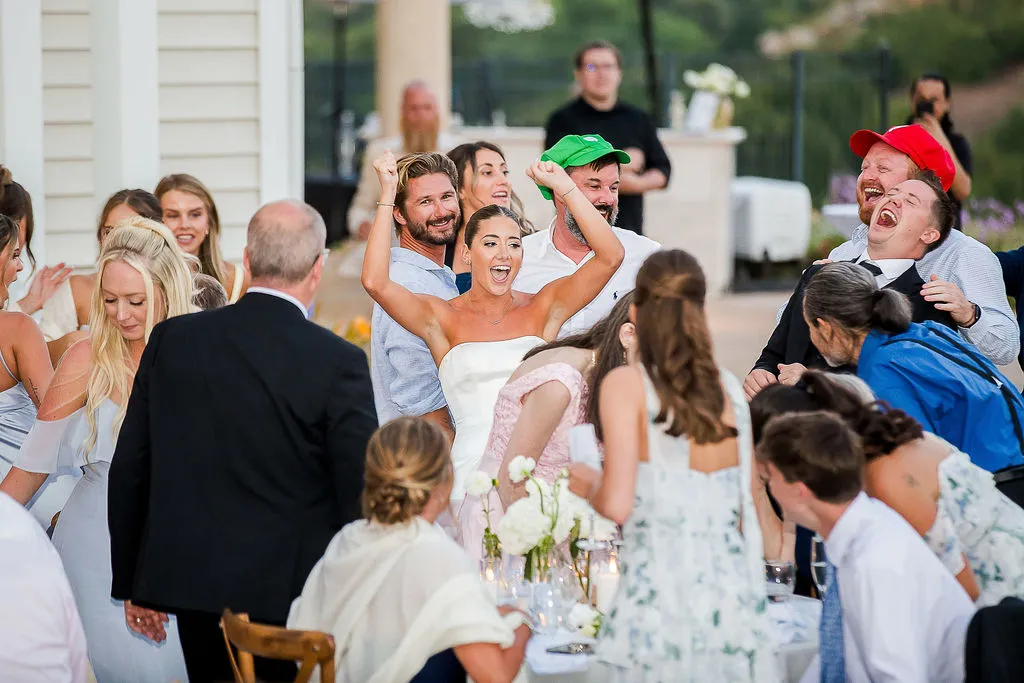 Guests raising a toast